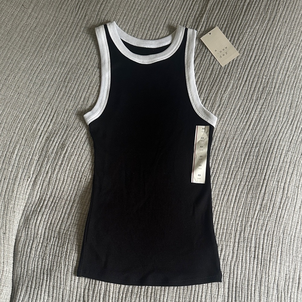 Black Ribbed Tank Top